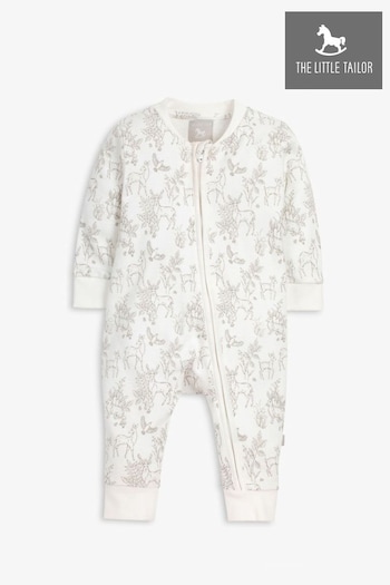 The Little Tailor Baby Front Zip Easter Bunny Print Soft Cotton Sleepsuit (818226) | £21