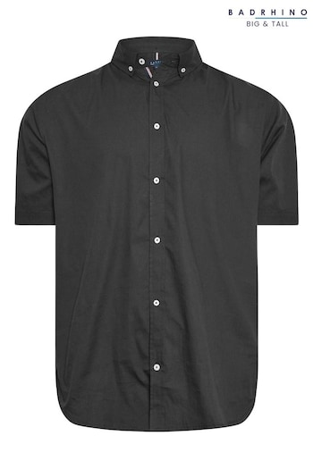 BadRhino Big & Tall Black Short Sleeve Poplin Shirt (818368) | £24