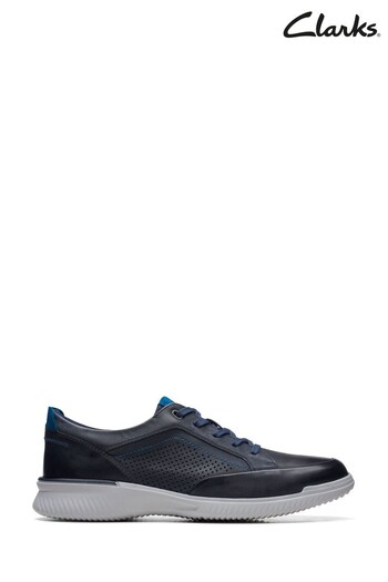 Clarks Blue Leather Donaway Run Trainers (818688) | £70