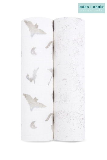 aden + anais White Organic Cotton Muslin Blankets 2 Pack (818706) | £31