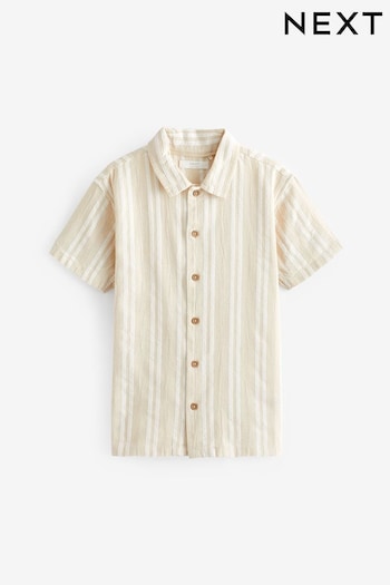 Neutral Short Sleeves Textured Shirt (3-16yrs) (818822) | £12 - £17