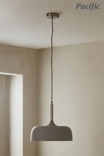 Pacific Grey Anke Matt Domed Metal Ceiling Light Pendant (819035) | £100
