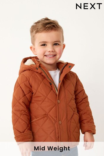 Rust Brown Quilted Borg Lined Jacket (3mths-7yrs) (819097) | £25 - £29