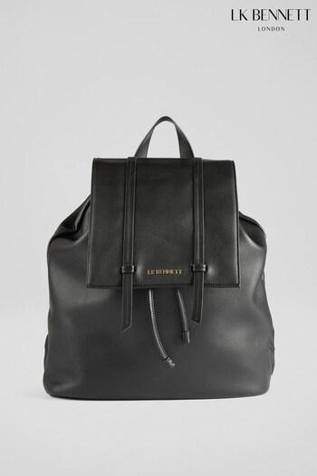 LK Bennett Billie Black Leather Backpack (819134) | £299