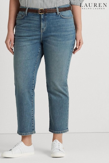 Lauren Ralph Lauren Curve Blue Mid Rise Straight Ankle Jeans (819338) | £159