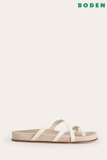 Boden White Flat Multi Strap Sandals (819355) | £45