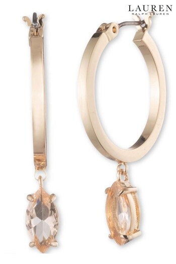 Gold Lauren Ralph Lauren Gold Tone Stone Drop Earrings (819381) | £55