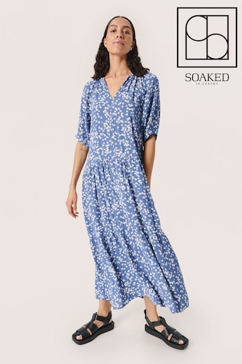 Soaked in Luxury Blue Zaya Flowy Maxi Dress (819385) | £75