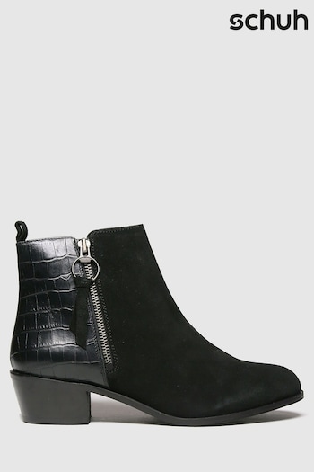 Schuh Black Cara Suede Side Zip Boots (819914) | £50