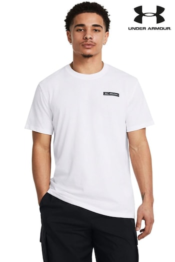 Under Armour White HW Armour Label Short Sleeve T-Shirt (820076) | £41