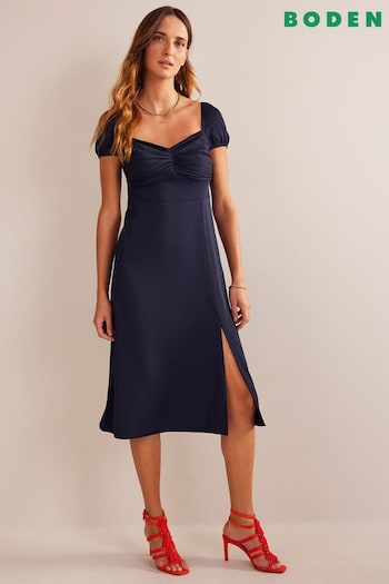 Boden Blue Cap Sleeve Bias Tea Dress (820131) | £160