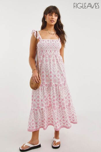 Figleaves Pink	Frida Embroidered Maxi Beach Dress (820158) | £50