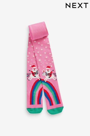 Pink Cotton Rich Christmas Tights (820898) | £5.50 - £6.50