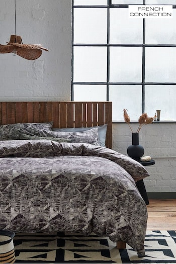 French Connection Black Onyx Reversible Duvet Cover and Pillowcase Set (820954) | £55 - £90