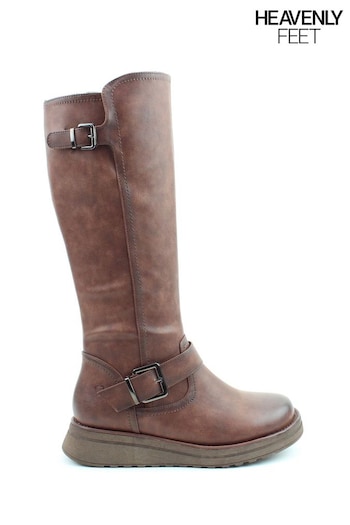 Heavenly Feet Ladies Vegan Friendly Tall Brown Boots (821025) | £65