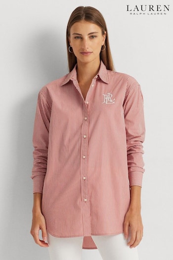 Lauren Ralph Lauren Kotta Striped Cotton Broadcloth Shirt (821136) | £179