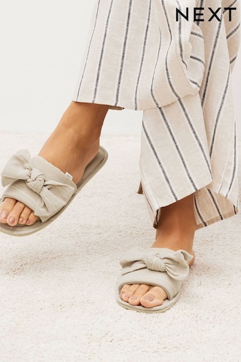 Neutral Bow Mule Slippers (821518) | £14