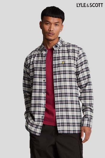 Lyle & Scott Navy 100% Cotton Check Flannel Shirt (821527) | £70