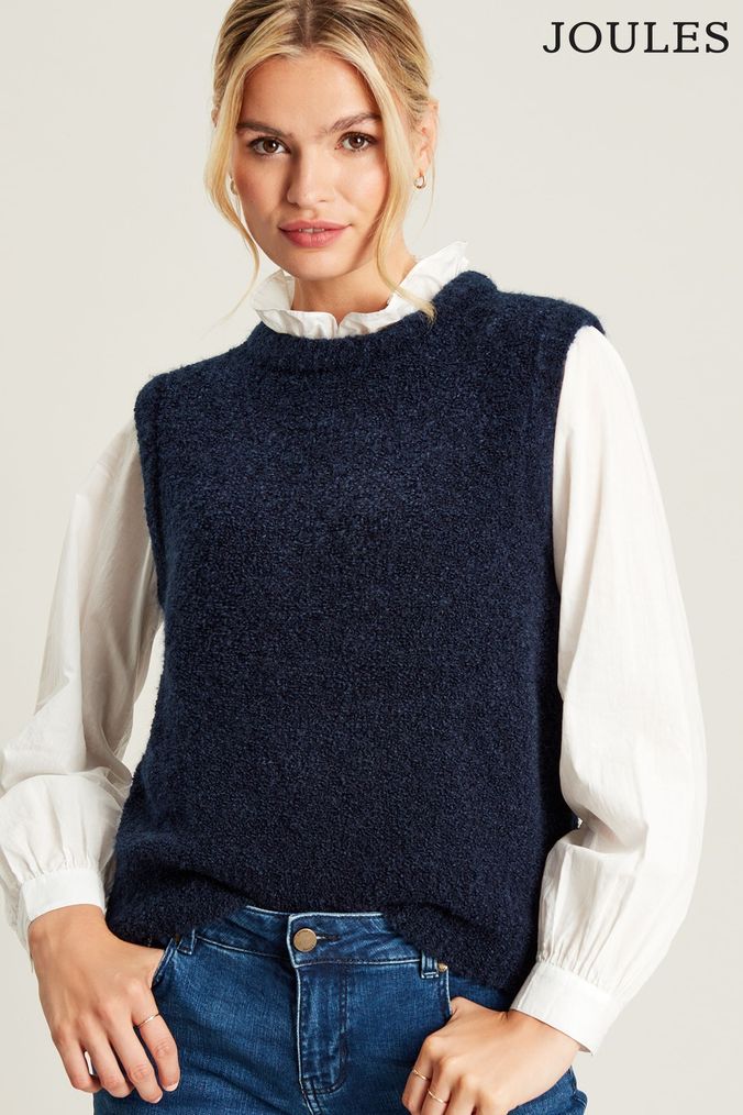 Joules Lily Blue Bouclé Tank (821624) | £34.95