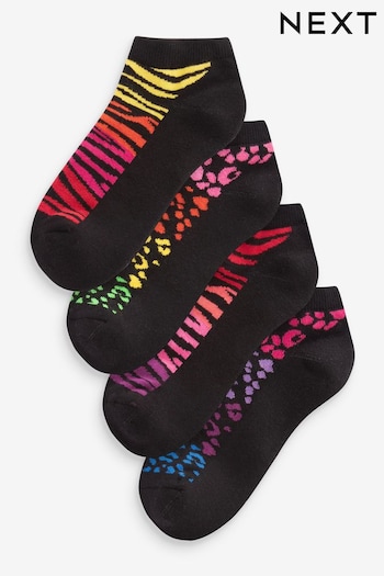 Rainbow Animal Cushion Sole Trainer Socks 4 Pack (821879) | £11