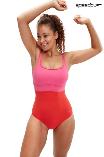 Speedo Womens Red Shaping ContourEclipse 1 Piece Swimsuit (822112) | £51