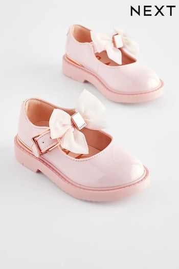Pink Baker by Ted Baker Girls Patent Mary Jane Shoes with Bow (822122) | £38 - £40