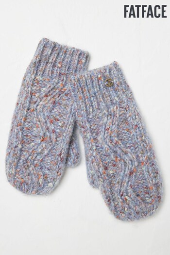 FatFace Blue Cable Mittens (822228) | £22.50