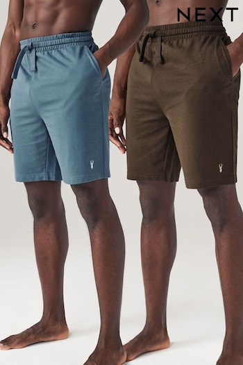 Blue/Brown Lightweight Jogger motif Shorts 2 Pack (822770) | £27