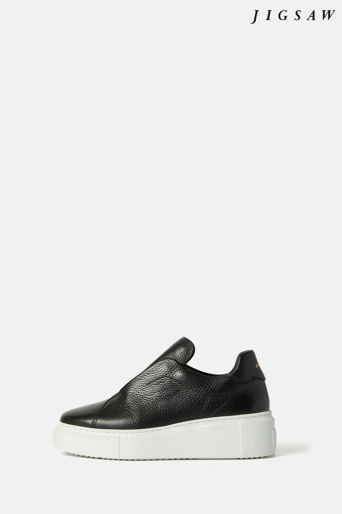Jigsaw campbell leather trainer sales