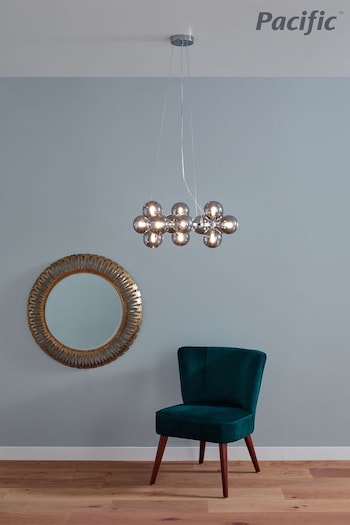 Pacific Black Vecchio Glass Ball And Metal Ceiling Light Pendant (823081) | £325