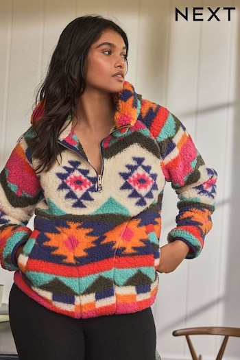 Bright Ikat Borg Half Zip Jacket (823112) | £26