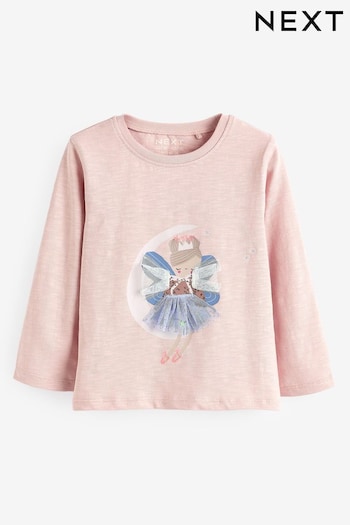 Pale Pink Pretty Mouse Long Sleeve T-Shirt (3mths-7yrs) (823230) | £7 - £9