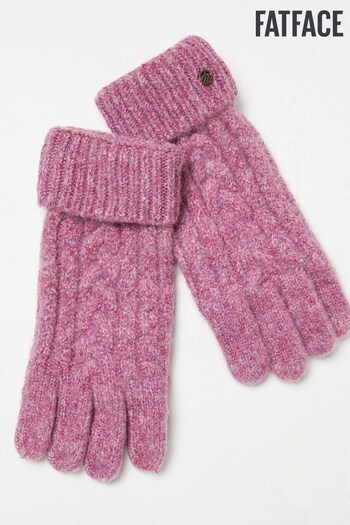 FatFace Pink Knitted Cable Gloves (823452) | £20