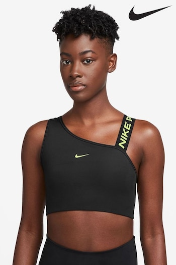 Nike Black Medium Pro Swoosh Support Asymmetrical Sports Bra (823522) | £40
