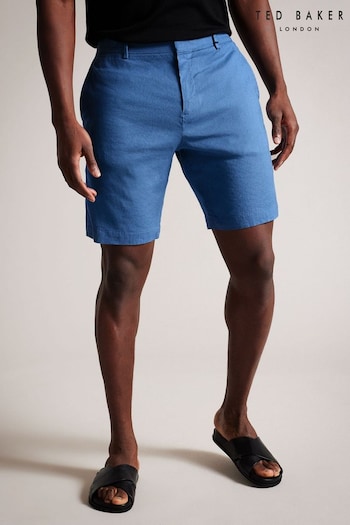 Ted Baker Blue Leder Linen Blend Half Elasticated Shorts (823537) | £80