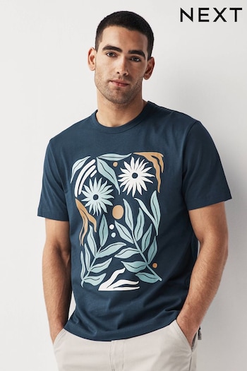 Navy Botanical Print T-Shirts (823826) | £18