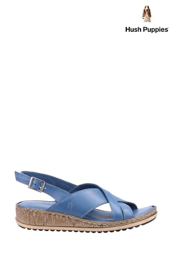 Hush Puppies Blue Elena Cross Over Wedge Sandals (824009) | £70