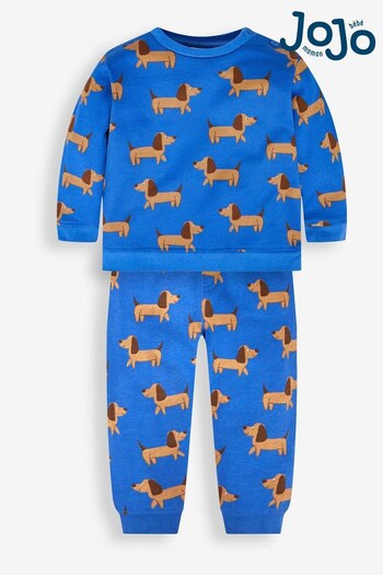JoJo Maman Bébé Indigo Boys' Sausage Dog Sweatshirt & Joggers With Pet In Pocket Set (824132) | £29.50