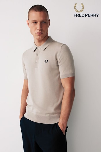 Fred Perry Merino Wool Blend Knitted Polo Shirt (824134) | £120