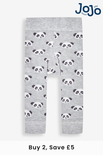 JoJo Maman Bébé Grey Panda Knitted Leggings (825177) | £12.50
