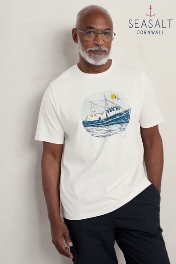 Seasalt Cornwall White Midwatch T-Shirt (826223) | £30