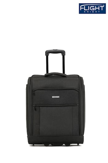 Flight Knight 56x45x25cm EasyJet Overhead Soft Case Cabin Carry On Suitcase Hand Black Mono Canvas Luggage (826367) | £50