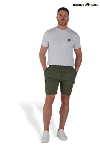 Raging Bull Green Jersey Stretch Waist Cargo Shorts (826700) | £59