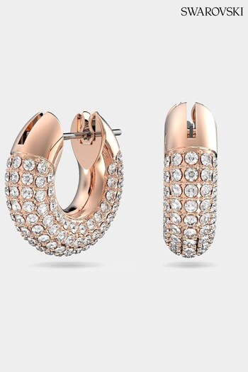 Swarovski Gold Rose Crystal Chunky Hoop Earrings (827042) | £95