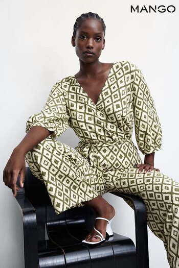 Mango Geometric Print Jumpsuit With Bow (827261) | £50