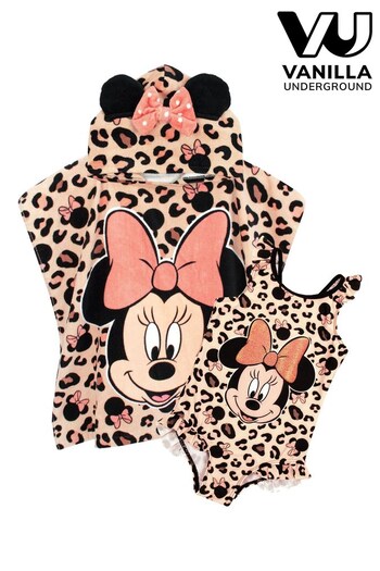 Vanilla Underground Cream Minnie Mouse Character Swimsuit & Poncho Set (827341) | £29