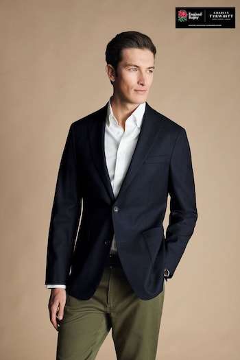 Charles Tyrwhitt Blue Slim Fit Luxury Italian Hopsack Jacket (827552) | £280