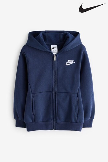 Nike Blue Little Kids Club Fleece Zip Through Hoodie (827776) | £30