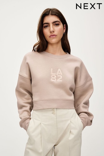 Neutral LA82 Graphic Shorter Length Heavyweight Brushed Sweatshirt (827880) | £22
