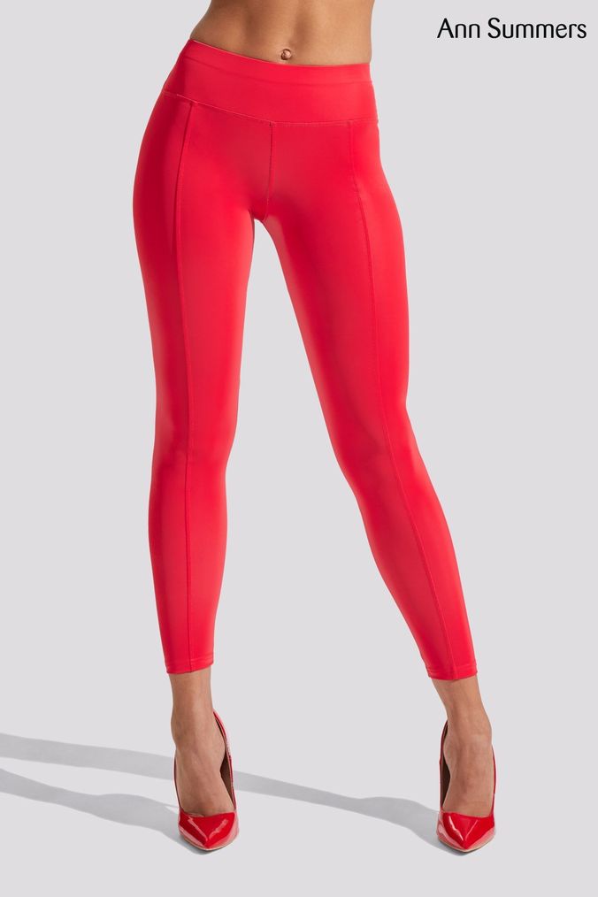 Red and white leggings store for adults